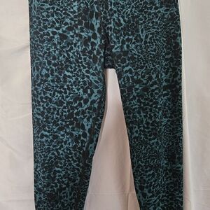 Calvin Klein Kids Teal and Black Patterned Leggings